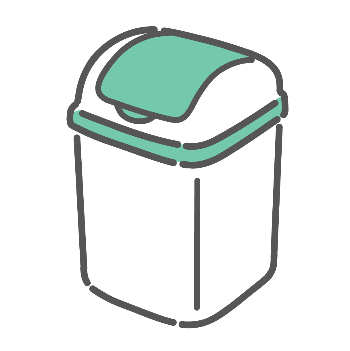 トイレに置く蓋付きのゴミ箱（サニタリーボックス・汚物入れ）のイラスト