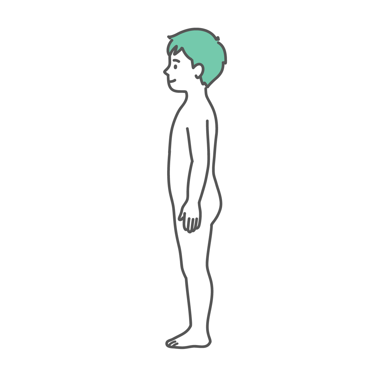横から見た男の子（子供）の人体図・全身モデルのイラスト（側面）