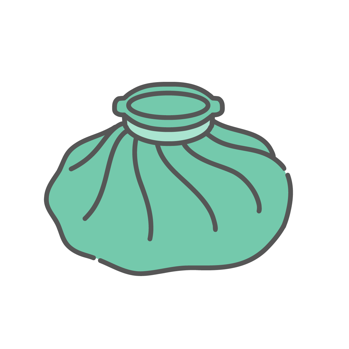 ミントグリーンの氷嚢（氷のう・アイスバッグ）のイラスト