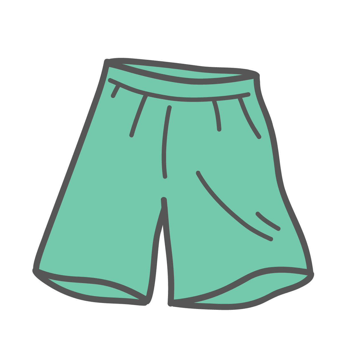 緑色のハーフパンツ