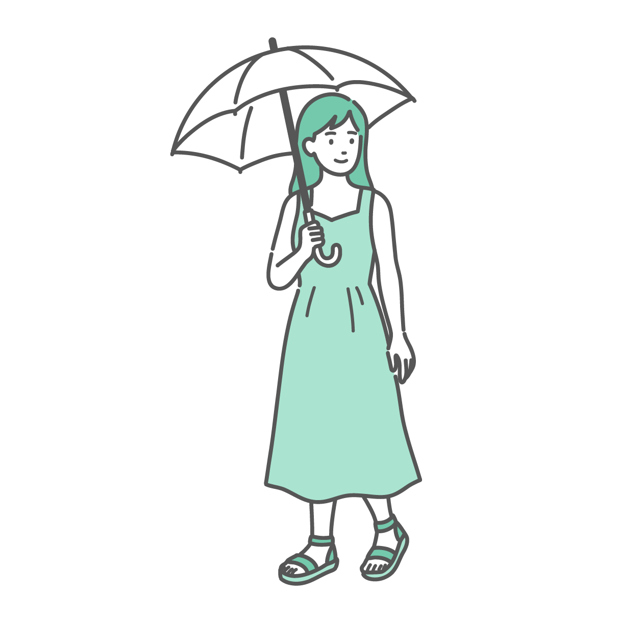 日傘をさして歩いている女性